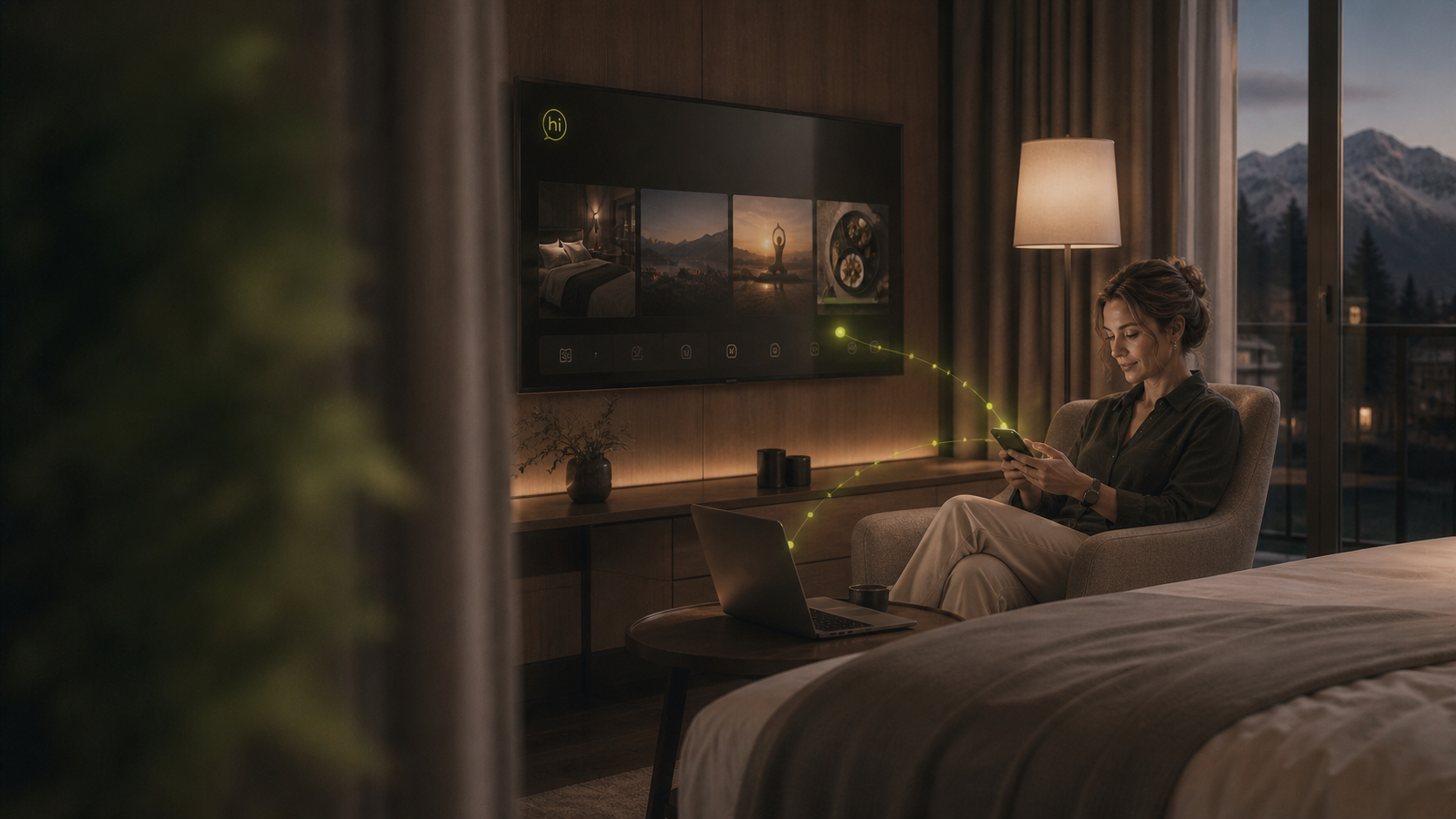 Modernes Hotelzimmer mit digitaler Guest Journey